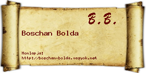 Boschan Bolda névjegykártya